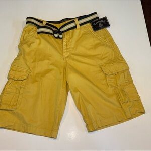 Trilogy Mens Yellow Cotton Cargo Shorts Size 30